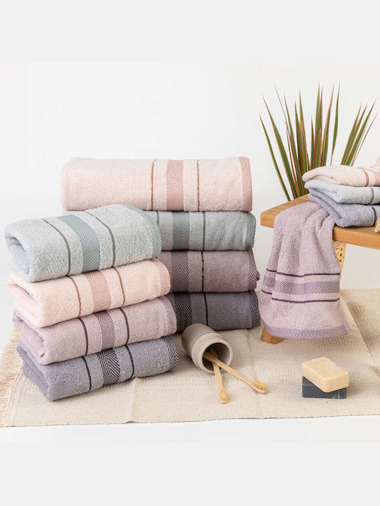 Borea 6pc Bath Towel Set Folio Gray