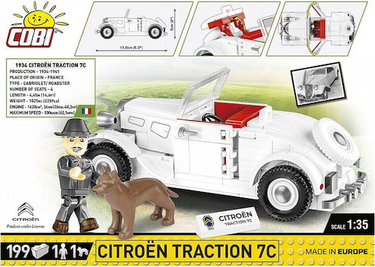 Cobi Конструктори Historical Collection - Citroen Traction 7C за 8+ Години 199 Бройки