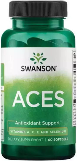 Swanson Vitamins A, C, E & Selenium με Βιταμίνη C 60 μαλακές κάψουλες