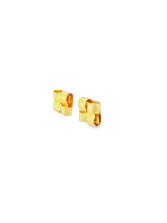 Handmade women's stud earrings, 14K gold (585°)