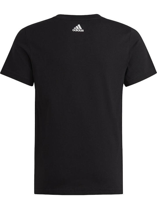 Παιδικό T-shirt Μαύρο Essentials Linear