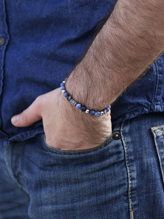 Semi Precious Stones Sodalite Bracelet With Stainless Steel TU27673