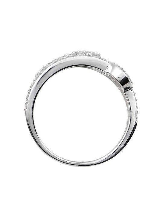 SAVVIDIS ring in 14K white gold with cubic zirconia (No 54)