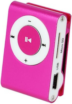 Mini MP3 + Earphones MP3-Spieler (64GB) mit LCD Display 1" Fuchsia Fuchsie