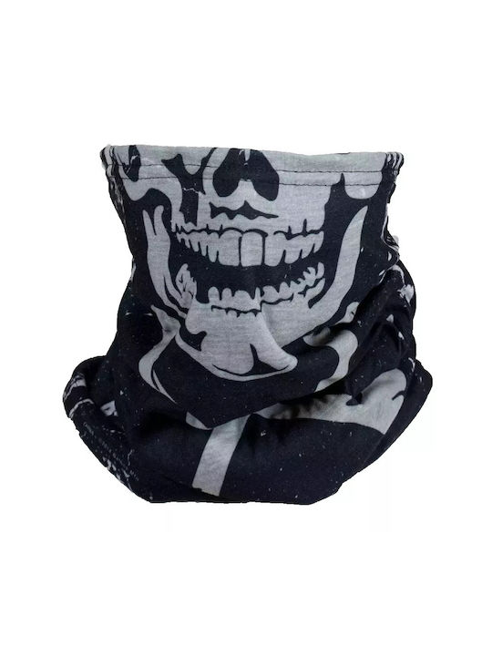 Zan Headgear Motley Tube Skull Xbones Περιλαίμιο Αναβάτη Μοτοσυκλέτας Fleece Μαύρο Χρώμα