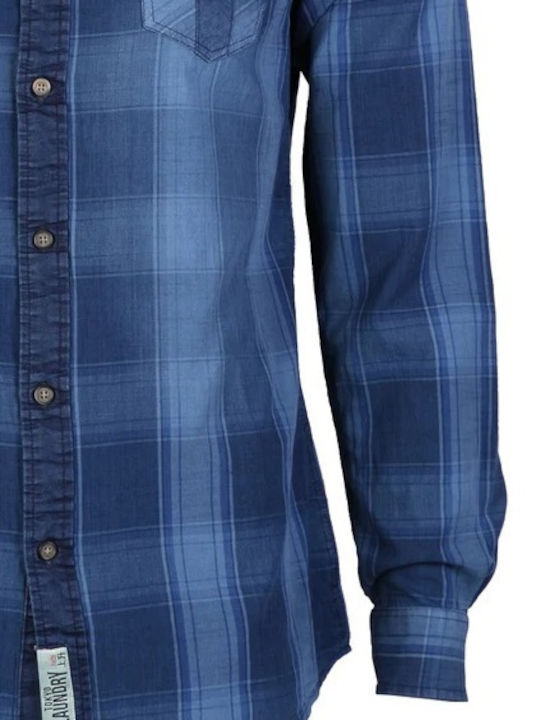 Tokyo Laundry Keyes Men's Checked Shirt - Blue