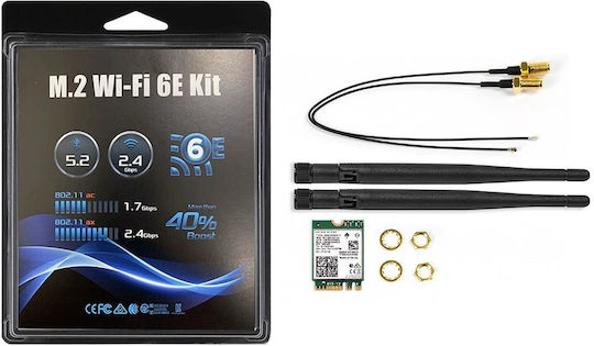 ASRock M.2 Wireless Card Wi‑Fi 6 Mini PCI-e Card 90-BXG3R0-A0XCR2W