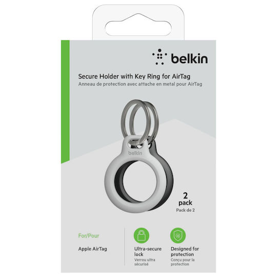 Belkin Key Ring Keychain Case Silicone for AirTag Black / White