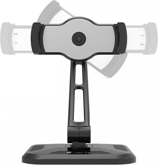 Techly Desk and Wall Extensible Support for Tablet and iPad 4.7"-12.9" Tablet Stand with Extension Arm Until 12.9" Black