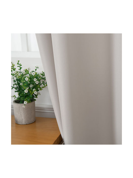 Beauty Home Κουρτίνα με Τρουκς Effect 8443 Εκρού 140x270εκ.