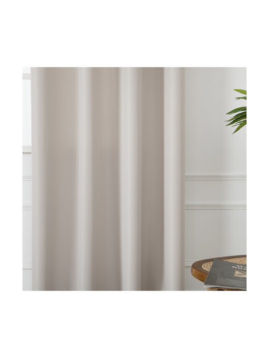Beauty Home Κουρτίνα με Τρουκς Effect 8443 Εκρού 140x270εκ.