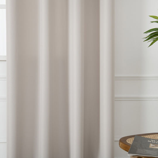 Beauty Home Κουρτίνα με Τρουκς Effect 8443 Εκρού 140x270εκ.