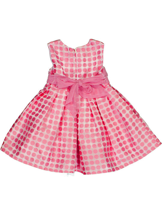 Baby dress with circles fuchsia for girls (9-36 months)