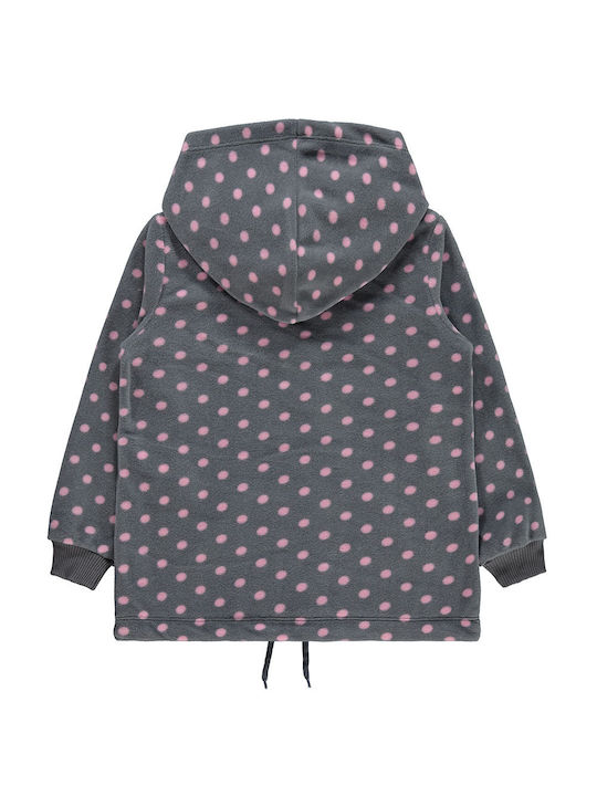 Girls' hoodie with fleece grey-pink hood for girls (6-10 years old) Civil 3405