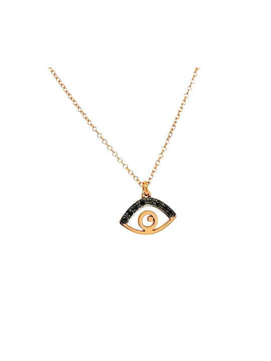 Necklace with a 14K rose gold chain and 0,032ct diamonds NK_XK1588