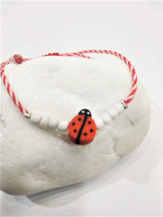 Handmade bracelet with a ladybug design