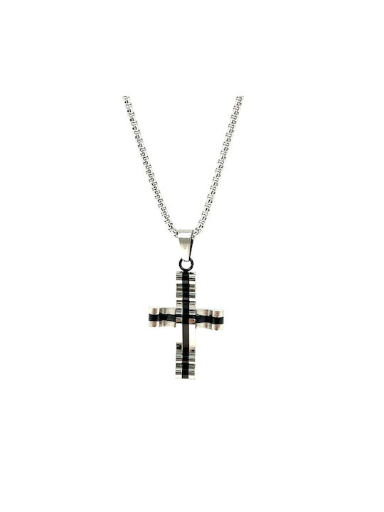 Herren-Halskette mit Kreuz Halskette aus Edelstahl