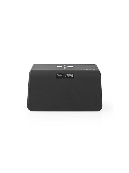 Nedis Ceas Digital de Masă cu Alarmă & Încărcare Wireless Negru WCACQ30BK