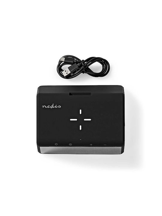 Nedis Ceas Digital de Masă cu Alarmă & Încărcare Wireless Negru WCACQ30BK