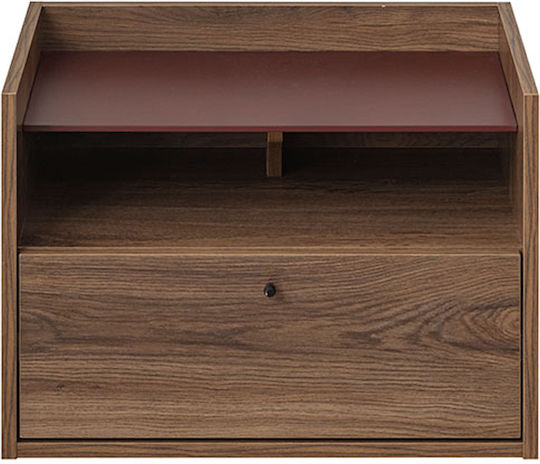 Κομοδίνο Marsala Ξύλινο Καφέ 64x45x45cm