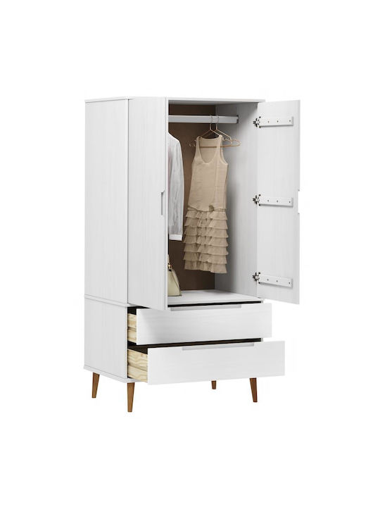 Doppeltür Kleiderschrank Molde Weiß 90x55x175cm