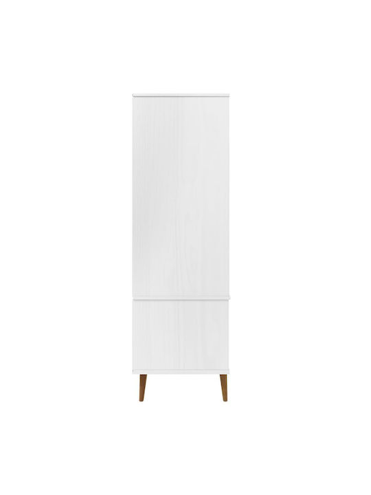 Doppeltür Kleiderschrank Molde Weiß 90x55x175cm