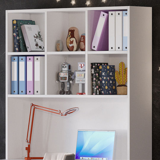 Kids Wooden Shelf Cosy White 118x30x120cm