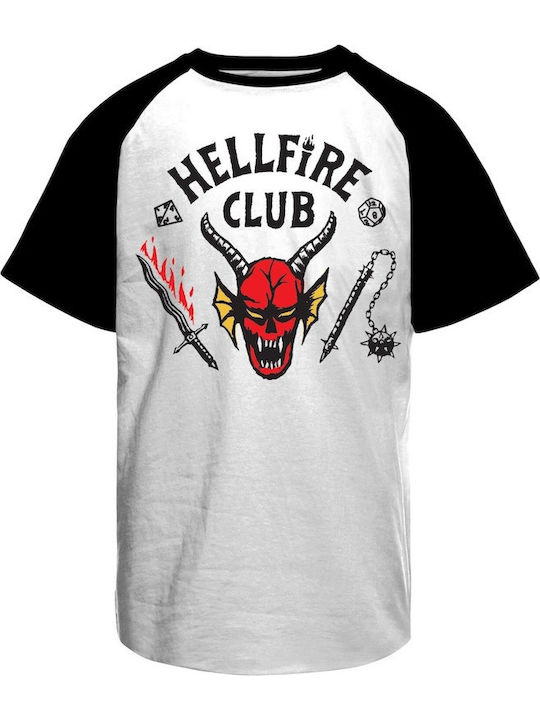 Hellfire Club Logo T-shirt Stranger Things White Cotton