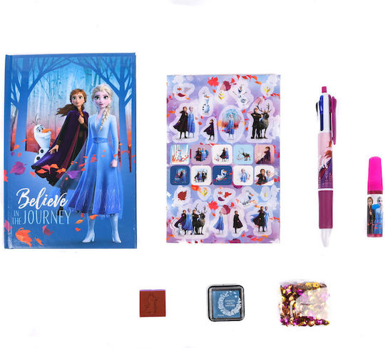 Disney Frozen 2 Παιδικό Σετ Γραφικής Ύλης με Γόμα, Σημειωματάριο και Στυλό