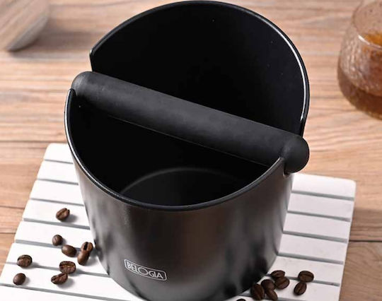 Belogia Knock Box Container from Silicone and Plastic 15x15x15cm Black