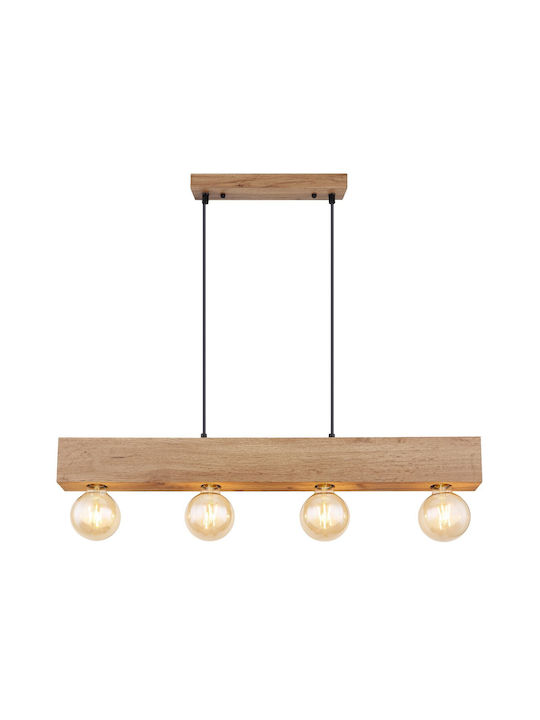 Globo Lighting Erna Pendant Chandelier Rail for 4 Bulbs E27 Brown