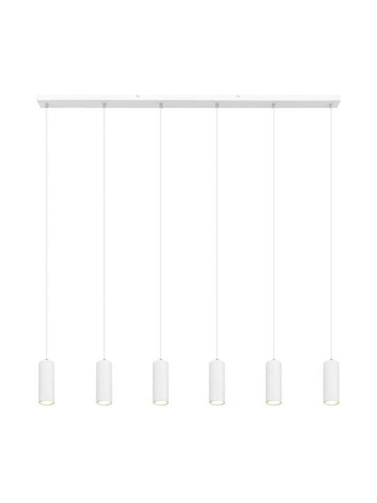 Globo Lighting Robby Pendant Chandelier Rail for 6 Bulbs GU10 White