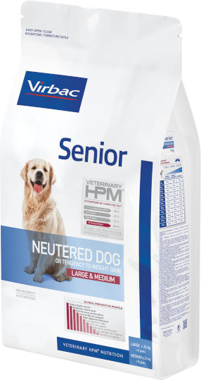 Virbac Senior Neutered Large & Medium 3kg Dry Food for Senior Neutered Medium & Large Breed Dogs with Chicken, Rice, Poultry, Pork and Potatoes