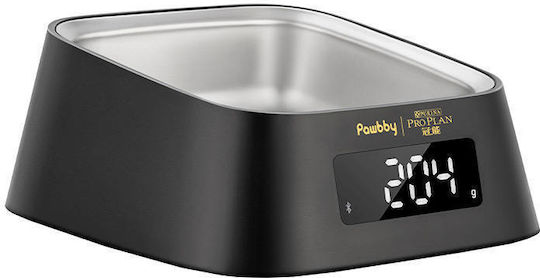 Pawbby Smart Pet Ανοξείδωτο Μπολ Φαγητού για Σκύλο & Γάτα σε Μαύρο Χρώμα