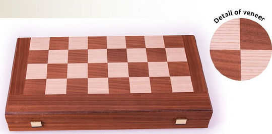Manopoulos Mahogany 3 În 1 Negru Lucrat manual Table Lemn cu Piese 38x38cm