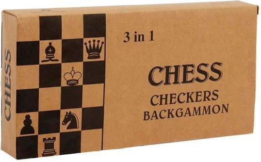 Next Backgammon/Schach /Dame aus Holz 40x40cm