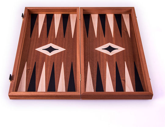 Manopoulos Handmade Backgammon Wooden with Checkers 48x48cm