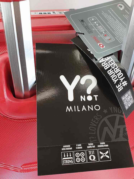 Y Not? Μεσαία Βαλίτσα Ταξιδίου Σκληρή Κόκκινη με 4 Ρόδες Ύψους 67.5εκ.