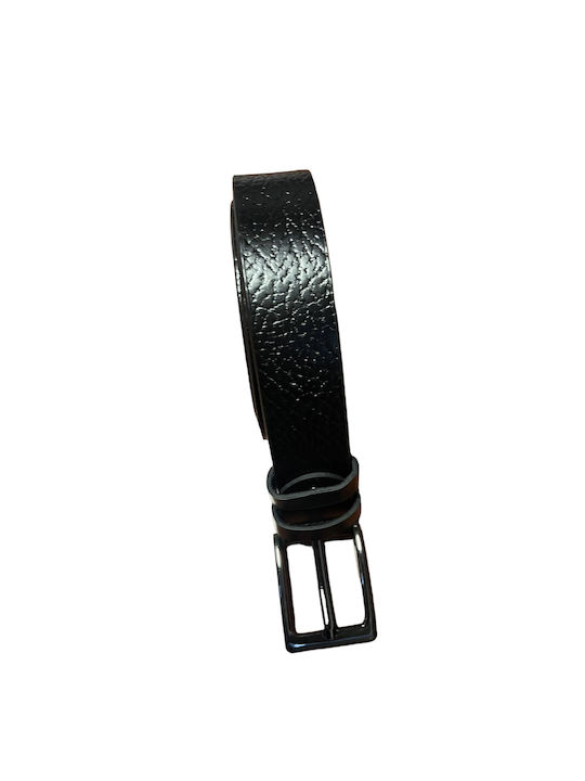 6089-BLACK MEN'S LEATHER BELT FEDERICO