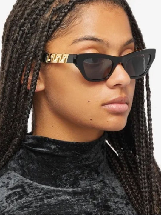 Versace Women's Sunglasses with Black Plastic Frame and Black Lens VE4419 GB1/87