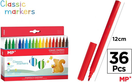 Madrid Papel Classic Markers Μαρκαδόροι Ζωγραφικής Λεπτοί Σετ 36 χρώματα