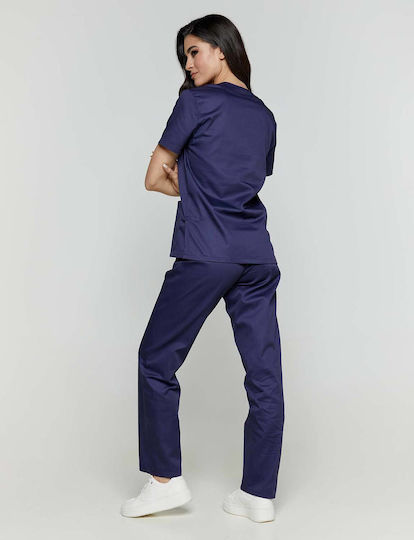 Velilla Unisex Σετ Ιατρικό Παντελόνι και Μπλούζα Navy Μπλε από Βαμβάκι και Πολυεστέρα