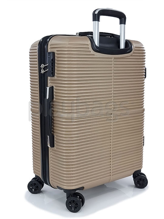 Forecast A922 Large Travel Suitcase Hard Gold with 4 Wheels Height 75cm