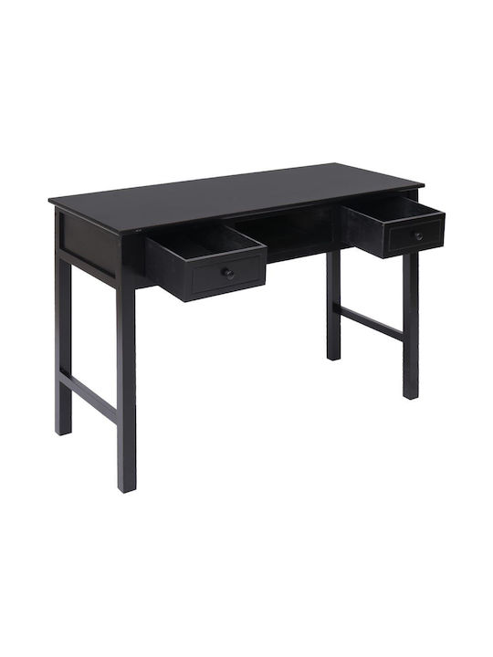 Schreibtisch aus Massivholz Schwarz 108x45x76cm