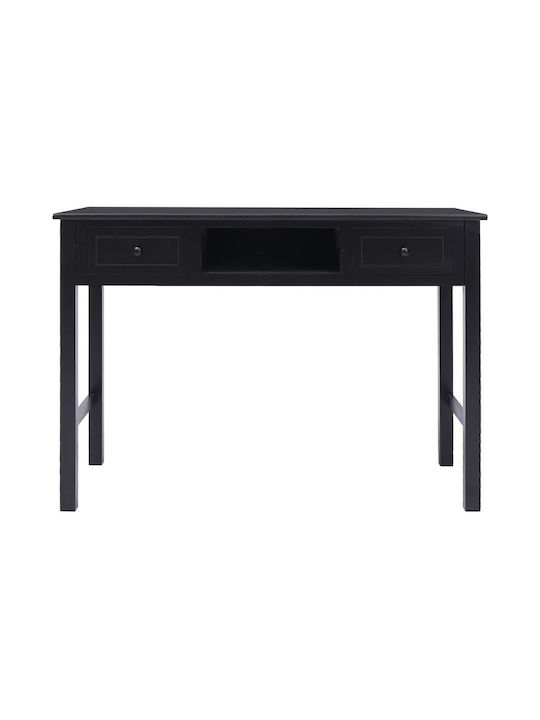 Schreibtisch aus Massivholz Schwarz 108x45x76cm
