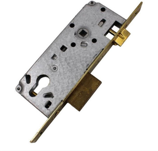 Cisa Locking Line Recessed Lock with Cylinder and Center 40mm Gold