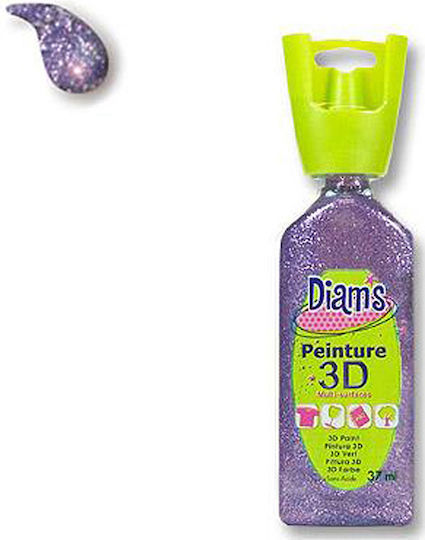 Diam's Craft Paste Purple Outline for Ξύλο, Γυαλί and Δέρμα Glitter Purple 37ml