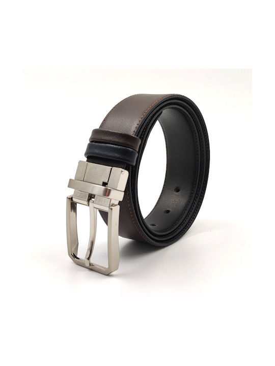 BOR 410124 Leather Men's Double-Sided Belt Black/Brown