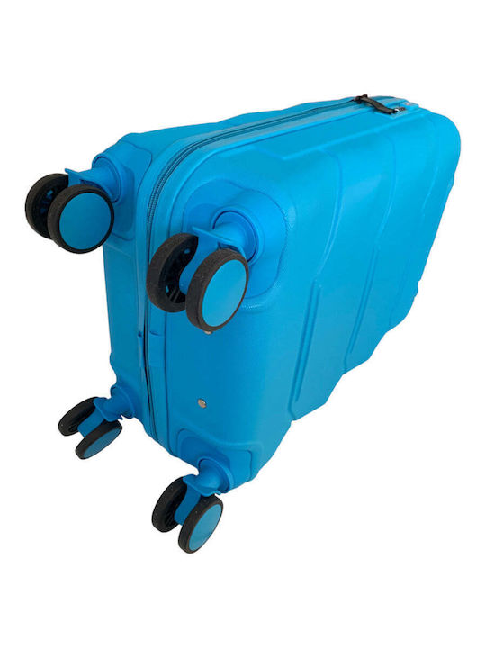Y Not? Large Hard Blue Suitcase with 4 Wheels Height 78cm