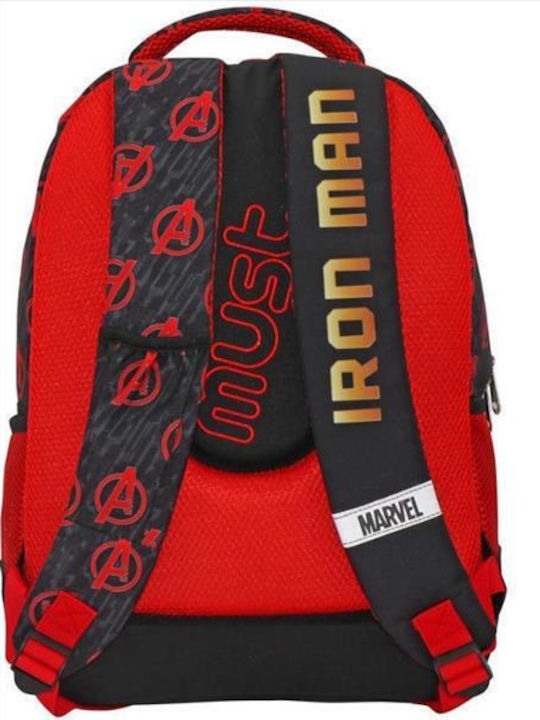 Must Avengers Iron Man School Bag Backpack Elementary, Elementary in Red color